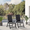 Outsunny Set of 2 Folding Patio Chairs, Two-Person Camping chairs with Adjustable Backrest and Padded Seat for Bistro, Deck, Backyard, Black - 3 of 4