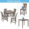 Lyngins 5-Piece Counter Height Dining Table Set – Square Table & 4 Upholstered Armless Chairs, X-shaped Backrest, Wooden Kitchen Table Set for 4 - 2 of 4