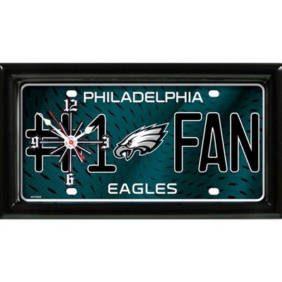 NFL Wall/Desk Analog Clock, #1 Fan with Team Logo - Philadelphia Eagles