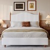 Bed Frame with High Headboard, Upholstered Teddy Velvet Platform Bedframe,Solid Wood Bedframe - 3 of 4