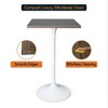 LeisureMod Verve 24" Sqaure Bar Height Dining Table - Modern MDF Top with White Pedestal Base Counter Height Table for Kitchen, Home, and Pub - 4 of 4