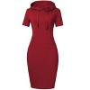 Womens Summer Hoodie Dress Knee Length Sweatershit midi dress with Pockets for Everyday Wear - 4 of 4