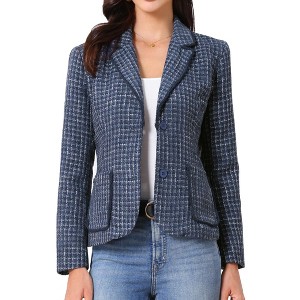 INSPIRE CHIC Women's Notch Lapel Long Sleeve Button Blazer - 1 of 4