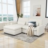 MUUEGM Corduroy L-Shaped Sectional with Ottoman| Upholstered Sofa with Deep Seat, Washable Cover, Removable Cushions - 2 of 4