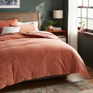 Cotton Velvet Duvet Cover and Sham Set - Threshold™ - 1 of 4