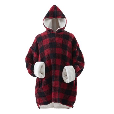 Swift Home | Faux Shearling & Flannel Wearable Throw Blanket
