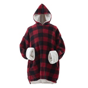 Swift Home | Faux Shearling & Flannel Wearable Throw Blanket - 1 of 4