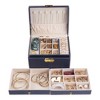 Unique Bargains 3 Layer Women PU Leather Jewelry Organizer Case with Drawer - 3 of 4