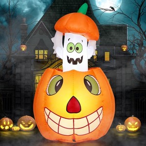 Karl Home 2.8 FT Lighted Halloween Inflatables Animated Pumpkin Ghost Outdoor Decoration - 1 of 4