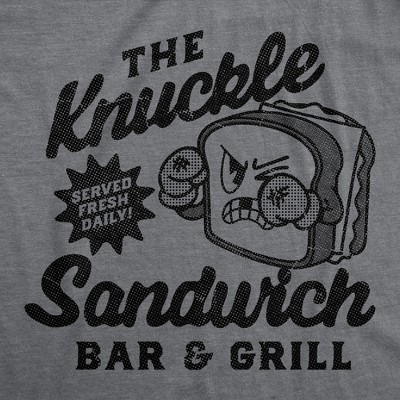 Мужские футболки Crazy Dog T-Shirts, Inc. Mens Funny T Shirts The Knuckle Sandwich Bar and Grill Sarcastic Graphic Novelty Tee for Men - Crazy Dog Men's T Shirt For Foodies Dark Grey XXL — фото 2