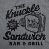 Mens Funny T Shirts The Knuckle Sandwich Bar And Grill Sarcastic Graphic Novelty Tee For Men - Crazy Dog Men's T Shirt Dark Grey L - 2 of 4