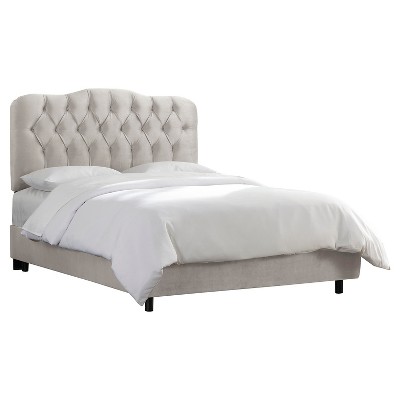 Twin Seville Velvet Upholstered Bed Mystere Dove - Skyline Furniture