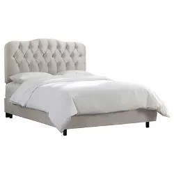 California King Seville Velvet Upholstered Bed Mystere Dove - Skyline Furniture
