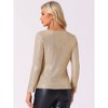 INSPIRE CHIC Women's Sequin Glitter Cowl Neck Long Sleeve Sparkle Clubwear Blouse - 4 of 4
