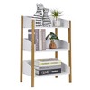 VECELO Wood Industrial Bookshelf, Small Bookcase, 3-Tier Open Storage Shelf Organizer, Shelving Unit for Living Room or Classroom, White - 2 of 4