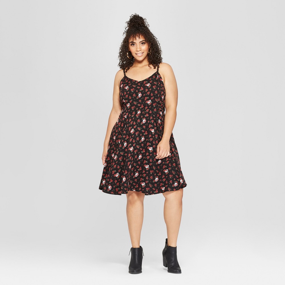 Junk Food Women's Plus Size Grateful Dead Sleeveless A-Line Dress - Black 2X, Size: Small was $32.0 now $14.39 (55.0% off)