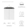 Modway Vitality 24" Bathroom Vanity - Wall-Mount Cabinet with Storage Shelf and Oak Grain Finish (Sink Basin Not Included) - 2 of 4