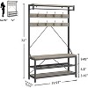 3-In-1 Entryway Coat Rack With Shoe Storage Bench,3-Tier Storage Shelf and 8 Hooks ,Freestanding Home Organizer for Hallway - 3 of 4