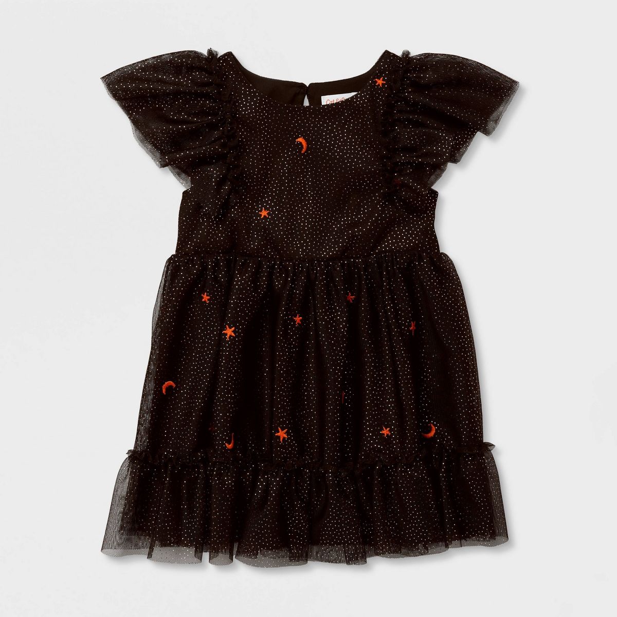 Toddler Girls' Embroidered Star & Moon Tulle Dress - Cat & Jack™ Black - thumbnail 2