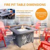 Endless Summer 30 Inch Square Outdoor UV Printed 50,000 BTU LP Gas Fire Pit​ Table with Faux Mantel and Stamped Steel Base - 3 of 4