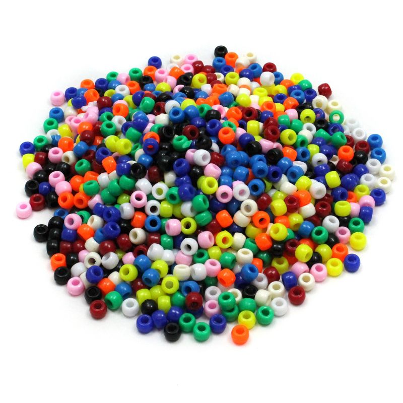Creativity Street Pony Beads, Assorted Bright Hues, 6 mm x 9 mm, 1000 Per Pack, 3 Packs, 2 of 5