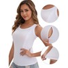 INSPIRE CHIC Women's Zippers Nursing Tank Wide Straps U-Neck Long Postpartum Tank Undershirts - 3 of 4