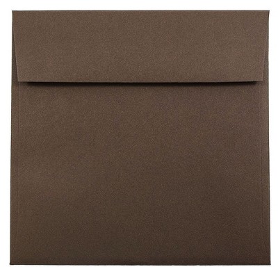 JAM Paper 7.5 x 7.5 Square Invitation Envelopes Chocolate Brown Recycled 227912749