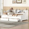 Streamdale Twin To King Size Daybed Frame With Storage Bookcases And Two Drawers, Charging Design, White - 2 of 4