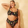 Women's High Rise Cheeky Bikini Bottom - Wild Fable™ Black Fruit Print - 3 of 3