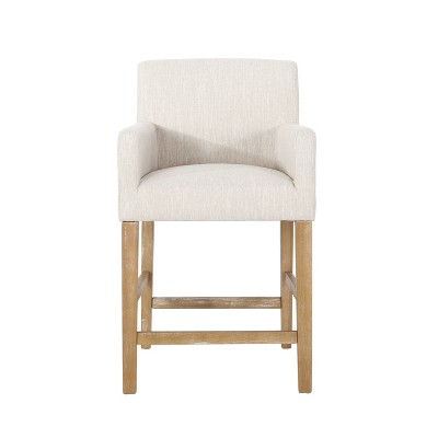 GDFStudio Chaparral Contemporary Fabric Upholstered Wood 26 inch Counter Stool