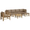 vidaXL Garden Lounge Set Taupe Bamboo Moderate Modular - 3 of 4
