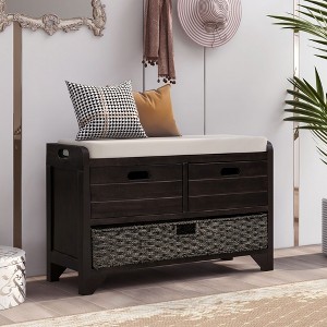NicBex Shoe Rack Bench Shoe Storage Organizer with Removable Basket and Drawers Fully Assembled for Entryway Bedroom - 1 of 4