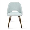 Upholstered Dining Room Chairs Set of 4, Modern Kitchen Chairs with Curved Back, Walnut Finish Metal Legs - Panipeachy - 4 of 4