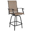 Emma and Oliver Patio Bar Height Stools Set of 2, All-Weather Textilene Swivel Stools - image 3 of 4