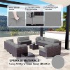 ALAULM 14 Pieces Outdoor Patio Furniture Set Outdoor Sectional Rattan Sofa Set Brown Manual Wicker Patio Conversation Set - 4 of 4