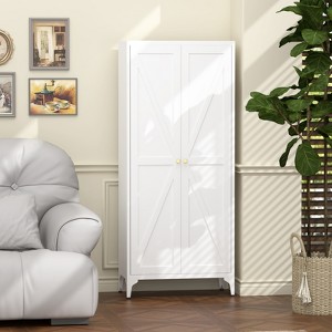 KTMBDW Metal Storage Cabinet, Steel Cabinets with 2 Door and 4 Adjustable Shelves, Tall Metal Cabinet for Home Office, Garage, Warehouse - 1 of 4