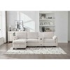L-Shaped Sectional Sofa with Storage Ottoman, 4-Seat Sofa with Movable Console and Pockets, Corduroy Sofa with Wood Frame-Coolbibila - 2 of 4