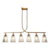 LNC Sallingboe Modern Geometric Kitchen Island Pendant  Lights, Polished Gold  with Textured Cylinder Glass,1/3/6Light,6.3in/26.2in/55.1in - 3 of 4