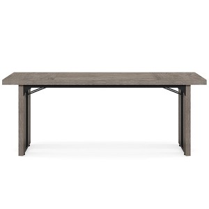 Resenkos Rectangular Dining Table, 71" Farmhouse Breakfast Table for 6 to 8 People,Gray - 1 of 4
