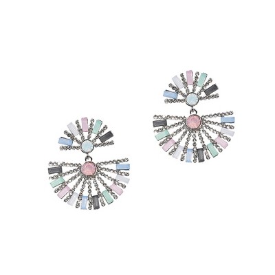SOHI Women's Multicolour Half Circular Drop Earrings