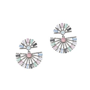 SOHI Women's Multicolour Half Circular Drop Earrings - 1 of 4