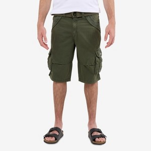 X RAY Men's Belted 12.5" Inseam Knee Length Cargo Shorts (plus size shorts in available) - 1 of 4