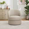 GDFStudio Alejandro Mid-Century Modern Top-Grain Leather Swivel Accent Chair with Rivet Detailing - 2 of 4