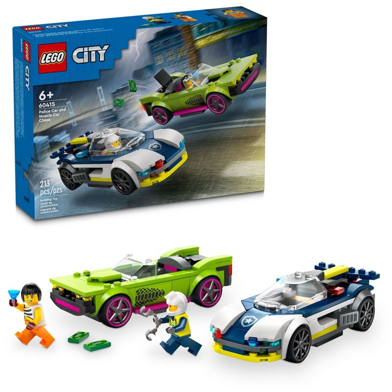LEGO City Police Car and Muscle Car Chase Pretend Play Toy 60415, 1 of 9
