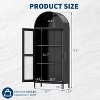 Arched Storage Cabinet, Metal Display Cabinet with Glass Doors - 3 of 4