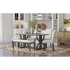 NicBex Dining Table Set for 6 Retro Rectangular Dining Room Table and Chairs with Bench for Kitchen - image 3 of 4