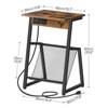 Wikineon End Table with Charging Station Bedside Table Nightstand Coffee Table - 3 of 4