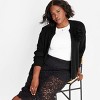 Women's Rosette Sweater Bomber Jacket - Future Collective Black - 3 of 3