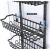 6-Tier Over the Door Pantry Organizer for Kitchen Storage Room Bathroom, Hanging Metal Spice Rack with Adjustable Basket and Suction Cups, Black - 4 of 4
