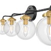 Runesay Rustic Industrial Wall Light Fixture 4-Light Clear Glass Vintage Bathroom Vanity Lights Over Mirror, Vanity Light for Bathroom (Exclude Bulb) - 2 of 4